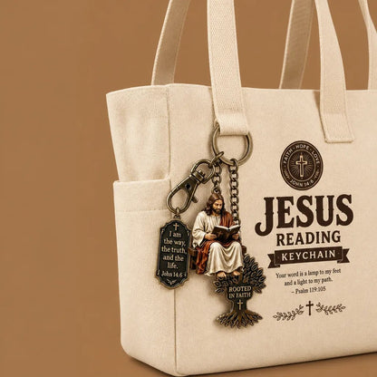 Jesus Reading Keychain