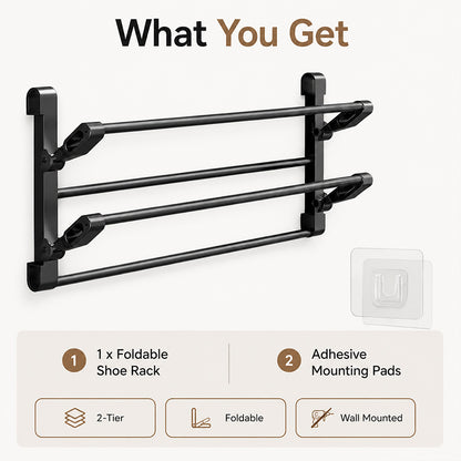 50% OFF !! - Foldable Wall‑Mounted Shoe Rack