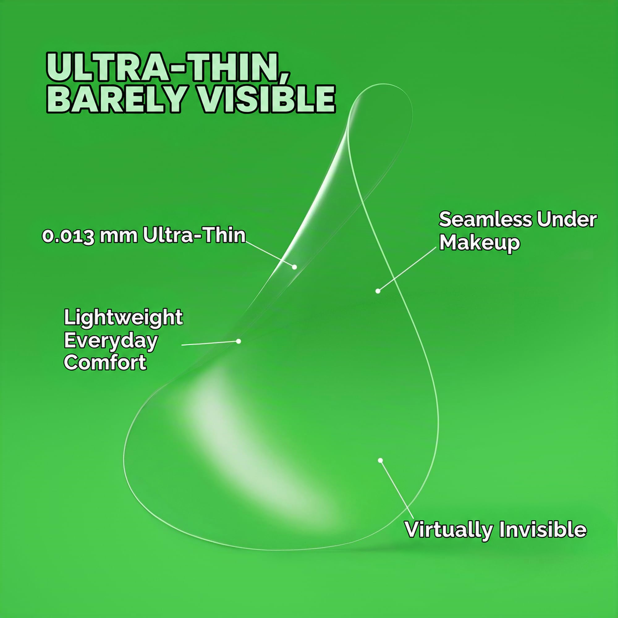 Ultra-thin translucent blemish spot patch with lightweight transparent design