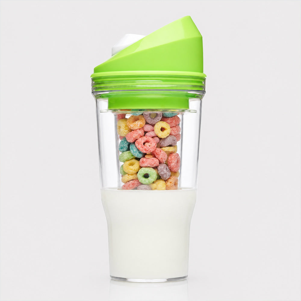Portable Cereal Cup with Milk Separator Leakproof Double Layer