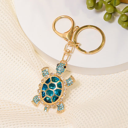 Lucky Turtle Rhinestone Keychain – Crystal Sea Turtle Bag & Car Charm