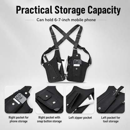 Double Shoulder Anti-Theft Harness Bag, Leather Armpit Wallet