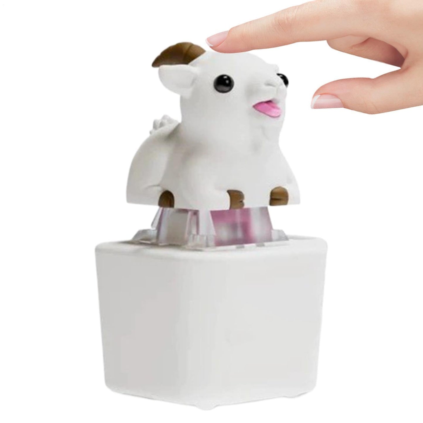Rechargeable Goat Squeak Keyboard Fidget Toy Keychain, LED Clicker with Screaming Sound