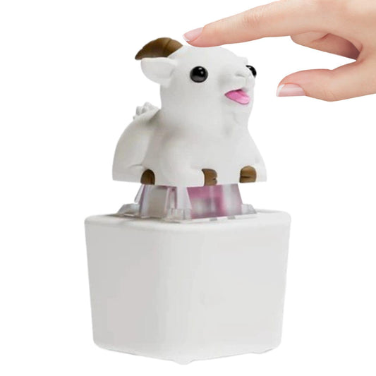 Rechargeable Goat Squeak Keyboard Fidget Toy Keychain, LED Clicker with Screaming Sound
