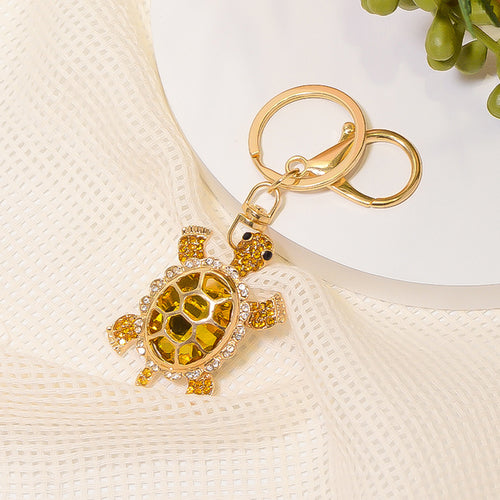 Lucky Turtle Rhinestone Keychain – Crystal Sea Turtle Bag & Car Charm