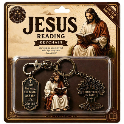 Jesus Reading Keychain