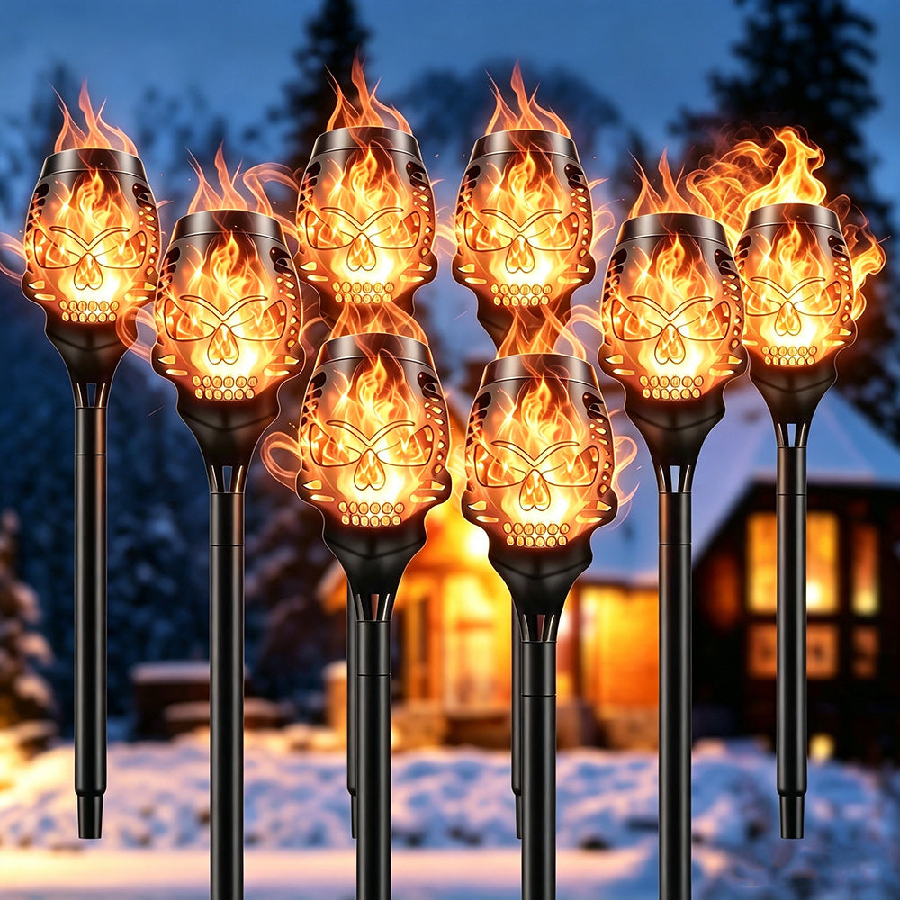 Halloween Solar Skull Classic Warm Flame Lights