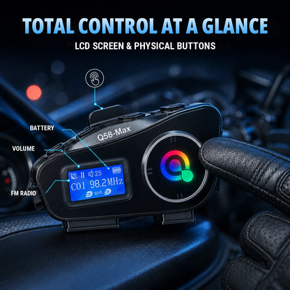 Bluetooth Helmet Intercom – Motorcycle Headset with MP3 Music Sharing