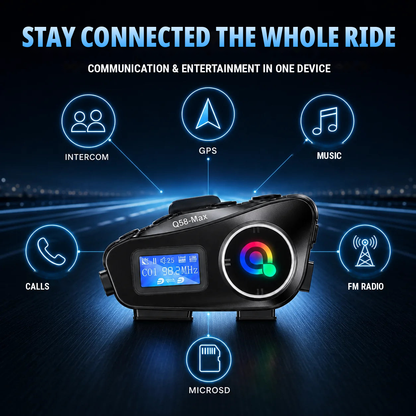 Bluetooth Helmet Intercom – Motorcycle Headset with MP3 Music Sharing