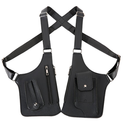 Double Shoulder Anti-Theft Harness Bag, Leather Armpit Wallet