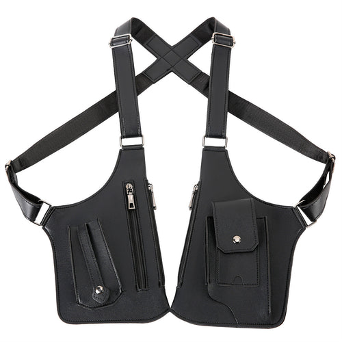 Double Shoulder Anti-Theft Harness Bag, Leather Armpit Wallet