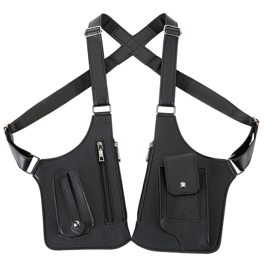 Double Shoulder Anti-Theft Harness Bag, Leather Armpit Wallet