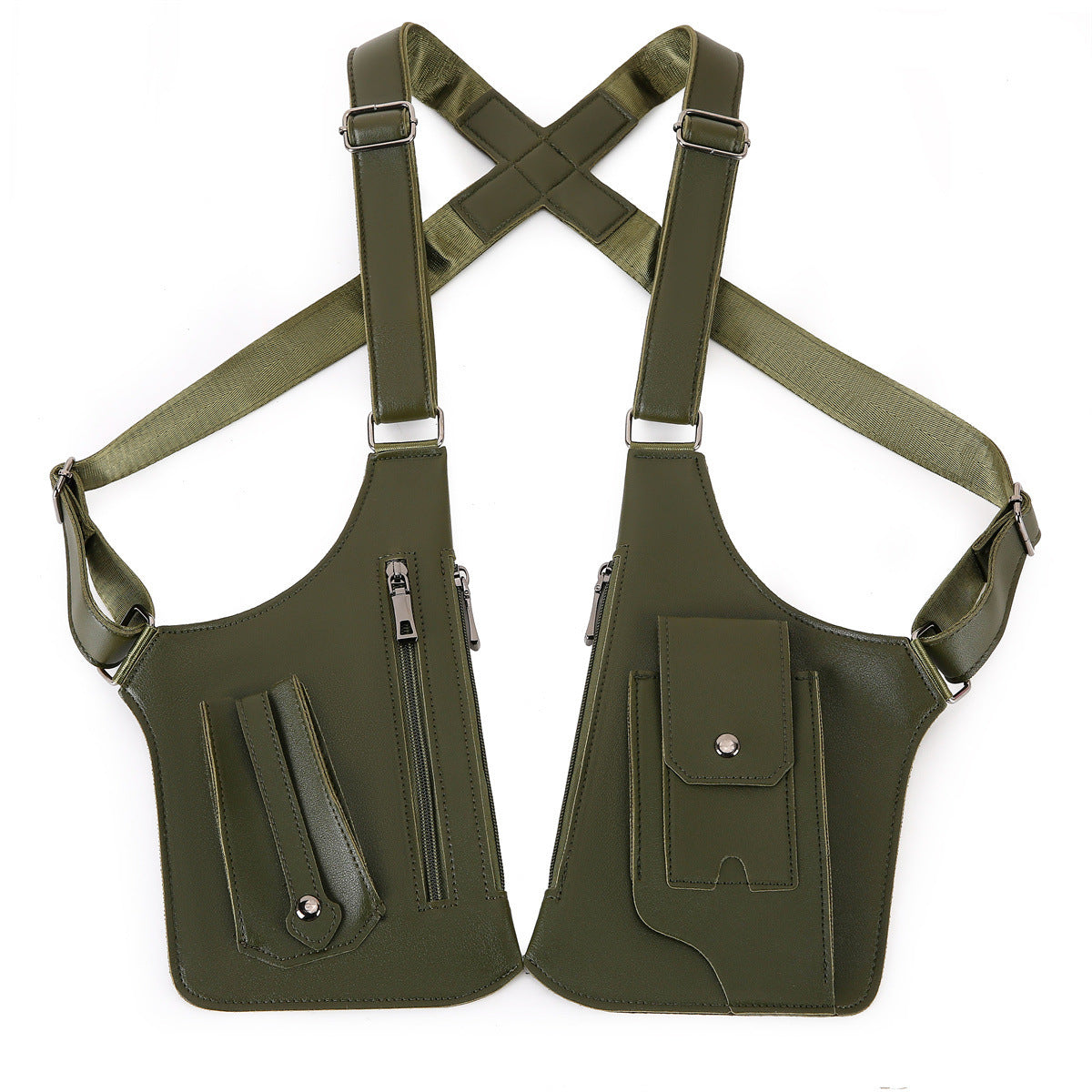 Double Shoulder Anti-Theft Harness Bag, Leather Armpit Wallet