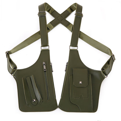 Double Shoulder Anti-Theft Harness Bag, Leather Armpit Wallet