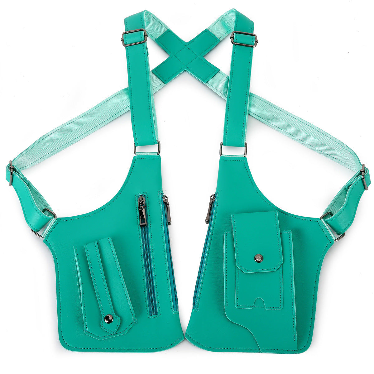Double Shoulder Anti-Theft Harness Bag, Leather Armpit Wallet