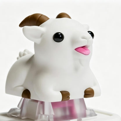 Rechargeable Goat Squeak Keyboard Fidget Toy Keychain, LED Clicker with Screaming Sound