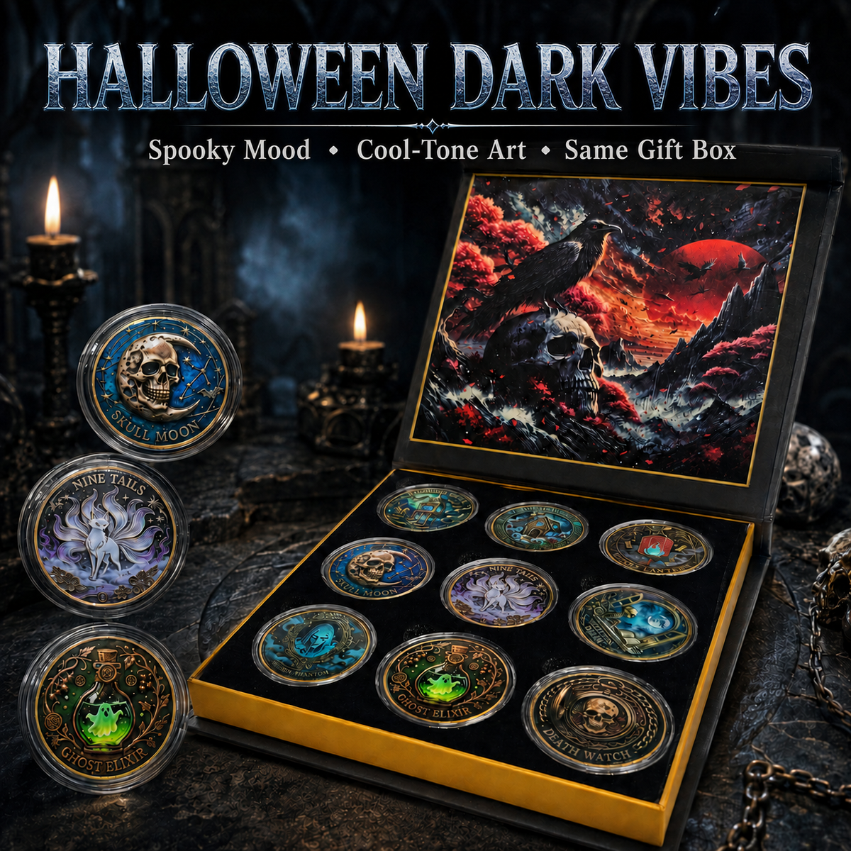 ⚜️Themed Collectible Coin Sets｜Christmas · Mystic Gothic · Haunted Gothic