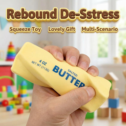Crunchy Butter Bar Squishy Toy – Satisfying Squeeze Sensory Fidget Toy for Stress Relief, Relaxation & Fun