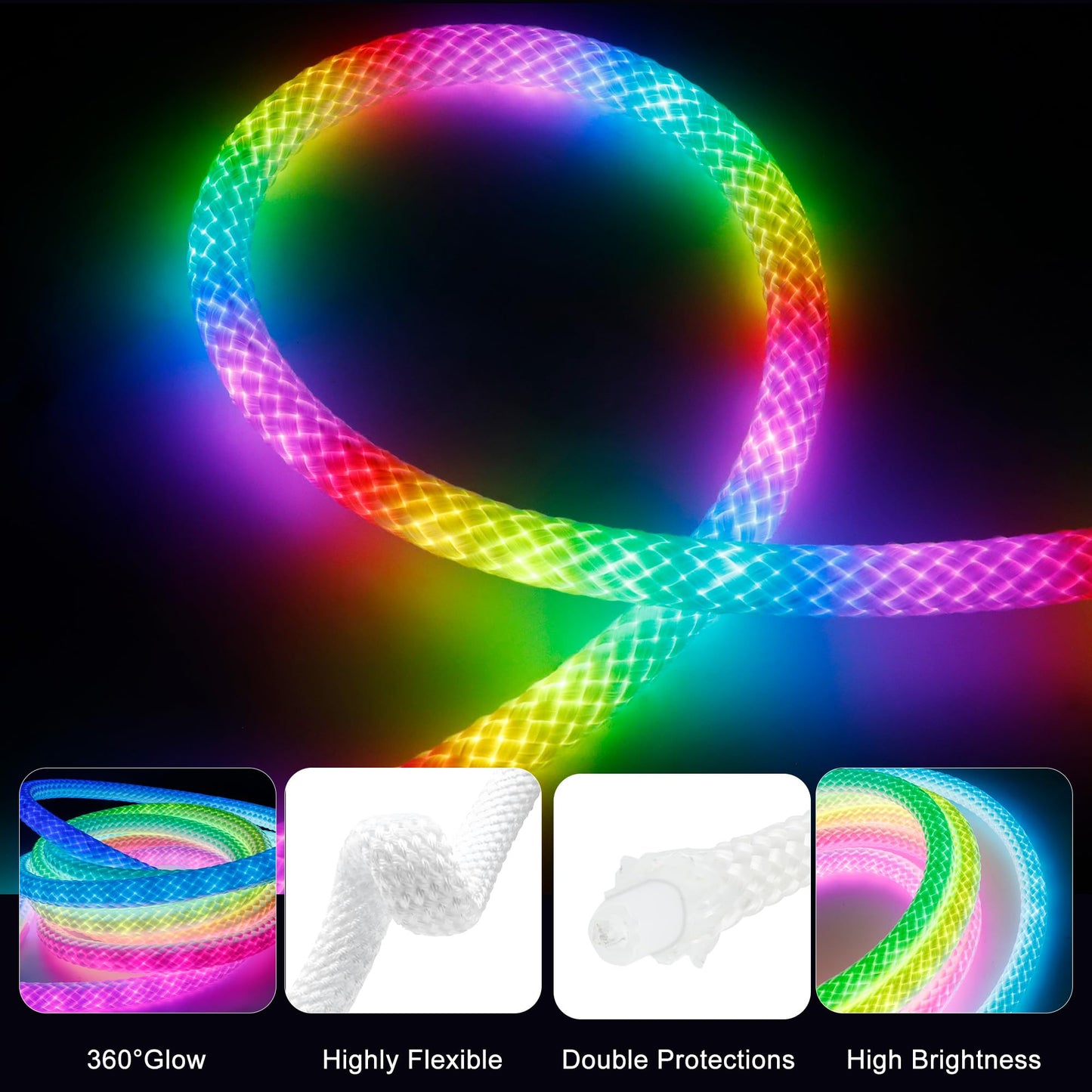 Dragon Scale Woven LED Neon Rope Light