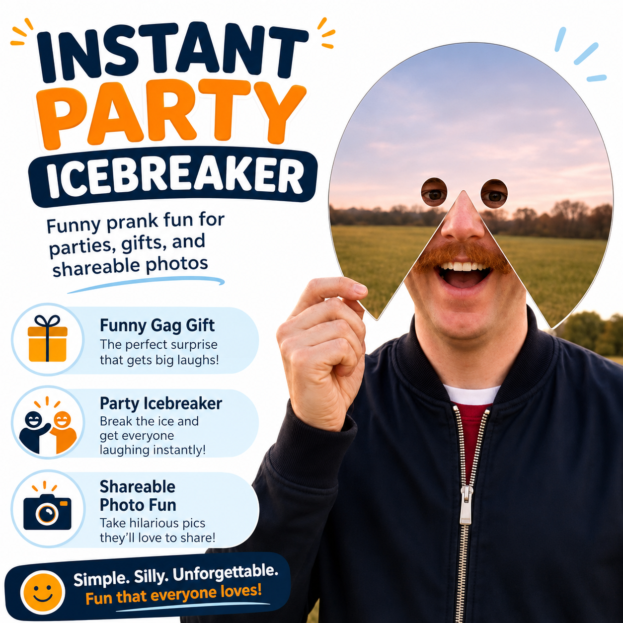 Mirror Face Mask – Hilarious Selfie & Party Prop
