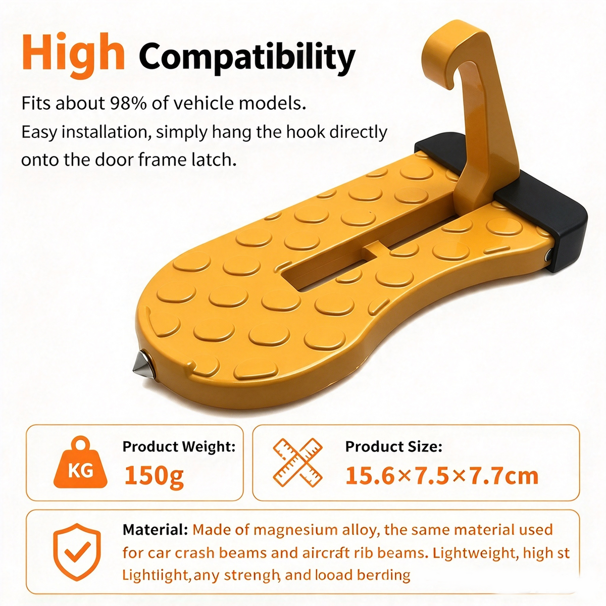 Universal Car Roof Rack Step🚗Foldable Roof Rack Door Lock, Easy to Get in and Out of Car