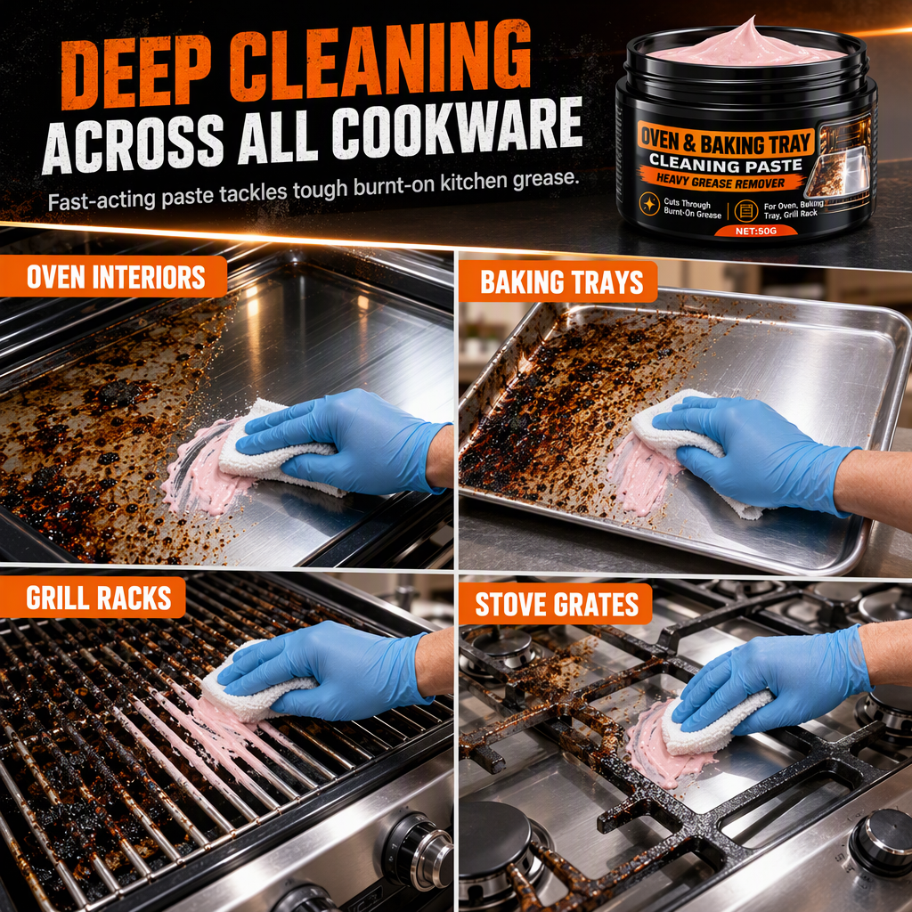 🔥🧽 Erase Burnt Grease Instantly! – Heavy-Duty Cleaning Paste ✨