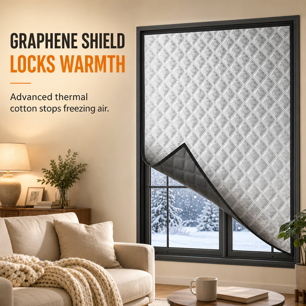 💥Graphene Thermal Insulated Window Curtain for Winter Windproofing